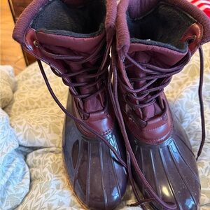 Sporto Wine Lace-Up Waterproof Duck Boots